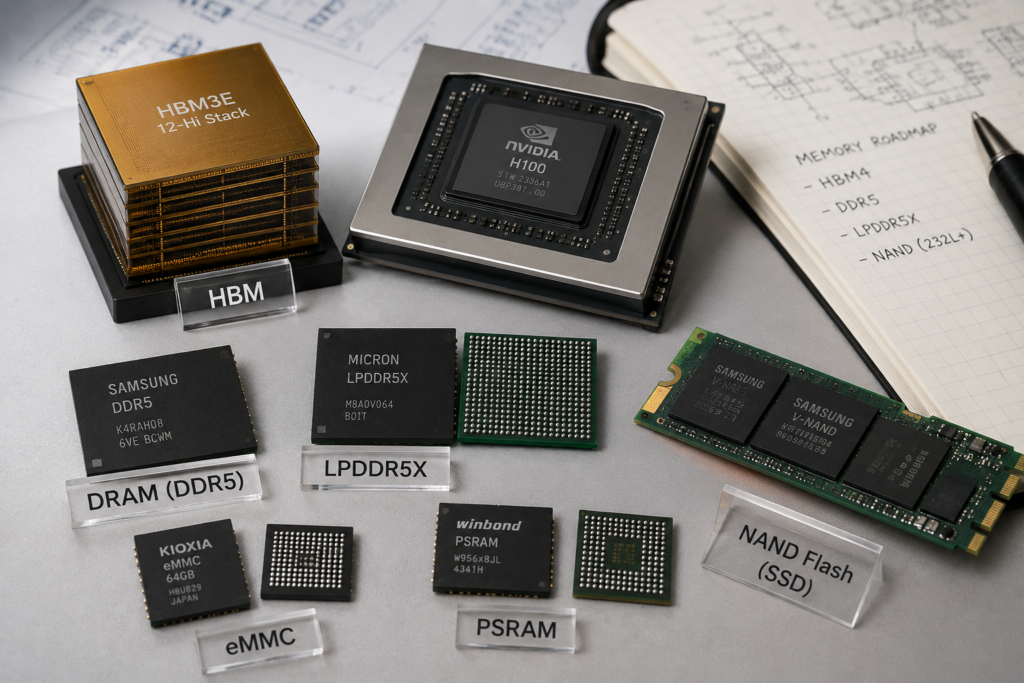 메모리 반도체 DRAM, NAND, HBM