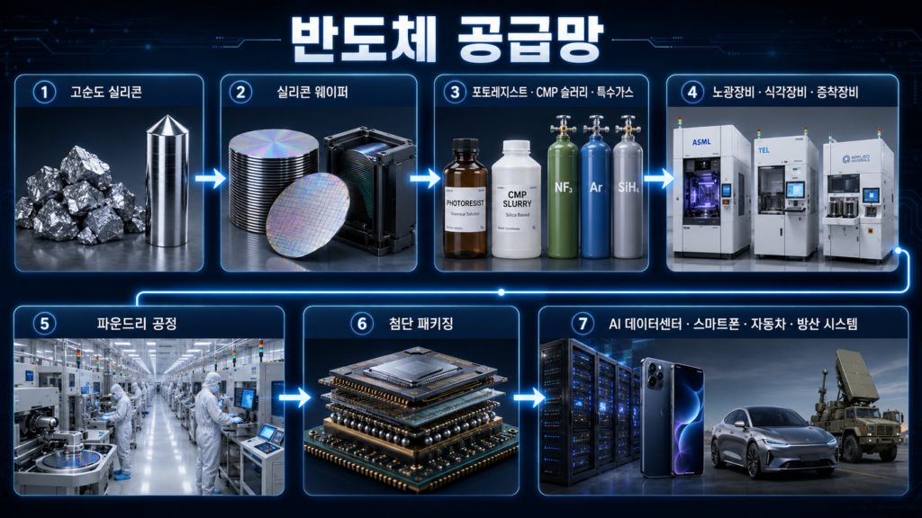 반도체 8대 제조과정과 공급망과 파운드리
