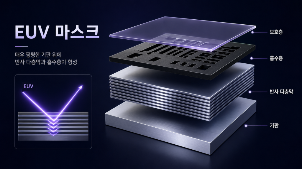 여러 층으로 구성된 EUV 마스크
