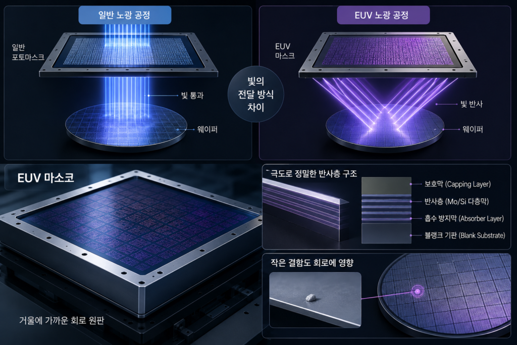 거울에 가까운 회로원판 EUV 마스크
