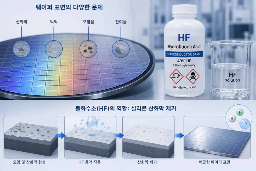 불화수소는 반도체 공정에서 아주 정밀한 세정제이자 제거제