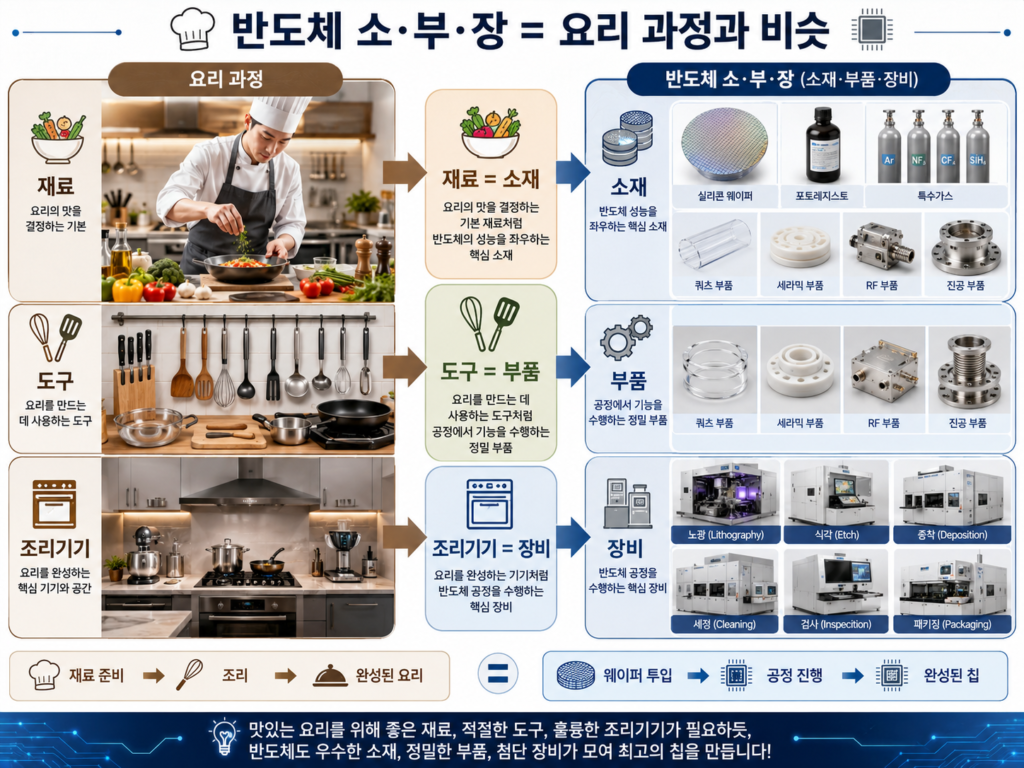 반도체 제조과정은 요리와 비슷하다.