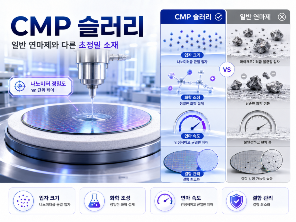 일반 연마제와 CMP슬러리의 차이
