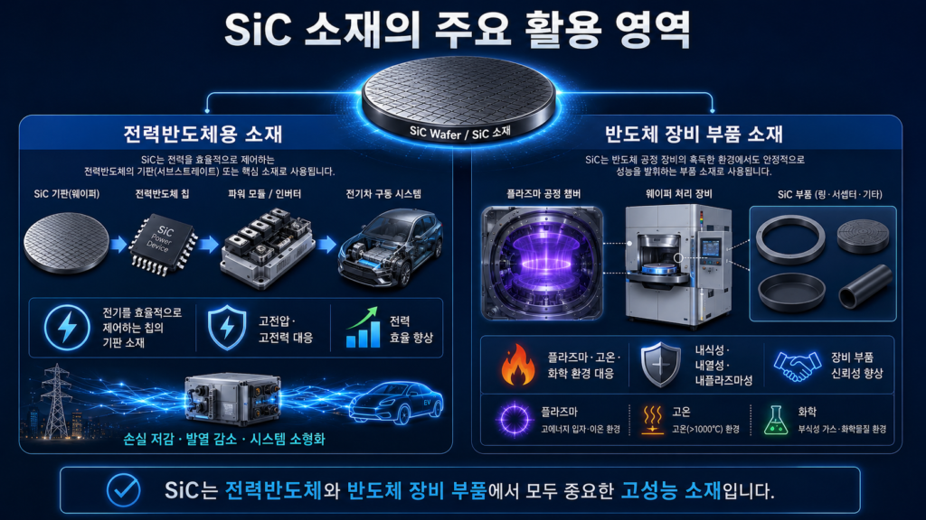 두 영역에서 사용되는 SiC
