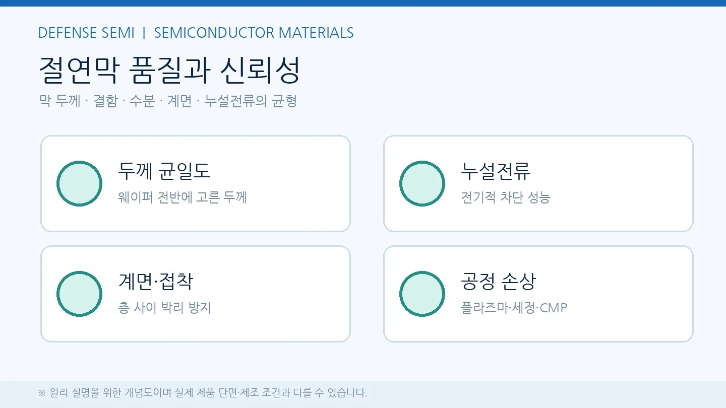 절연막 소재란 - 절연막 품질의 막 두께, 누설전류, 계면, 공정 손상 평가 항목